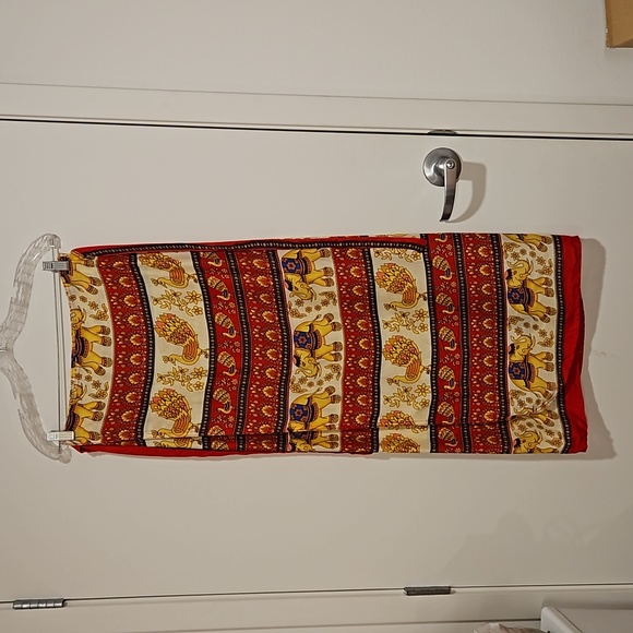 Elephant Peacock graphics pareo sarong wraparound skirt small medium NWOT - Picture 2 of 12
